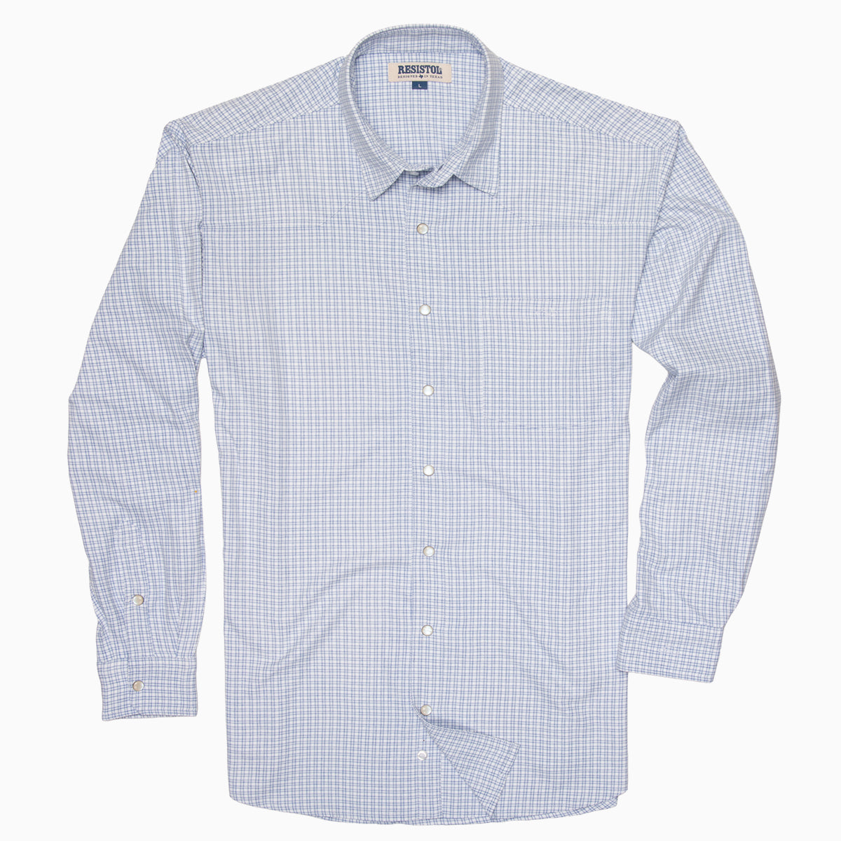Resistol Performance Shirt - Blue and White Grid - Resistol Special Offer