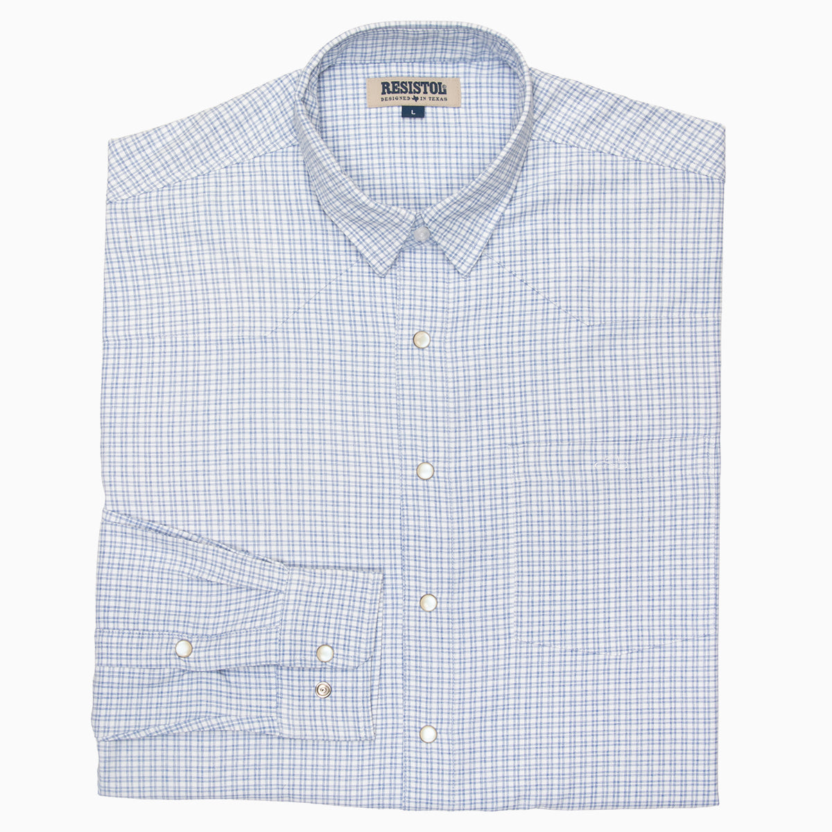 Resistol Performance Shirt - Blue and White Grid - Resistol Special Offer