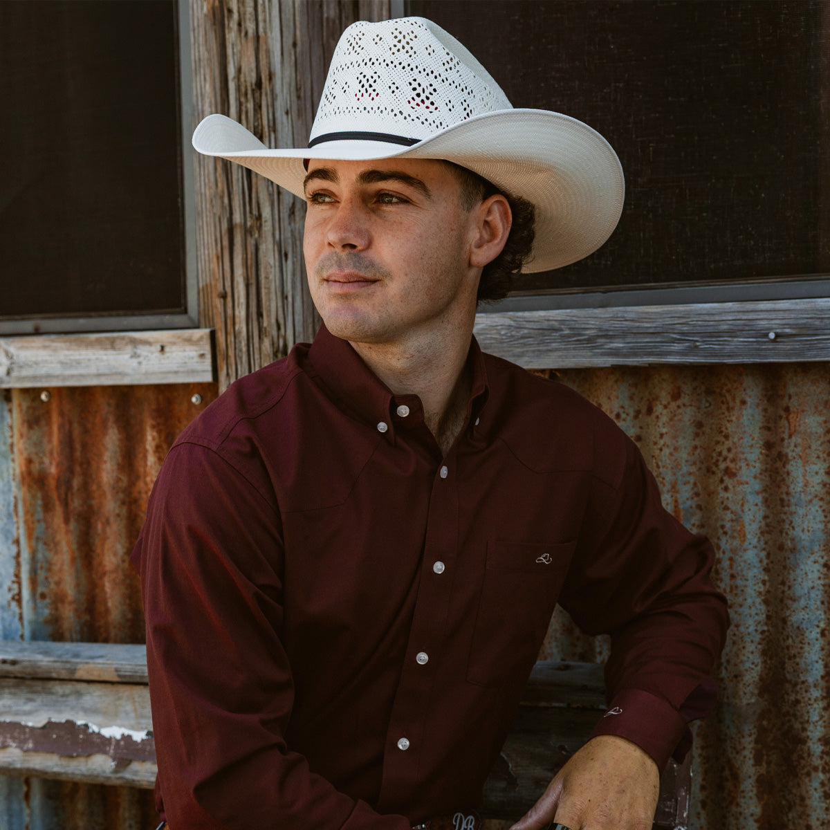 Resistol Dress Shirt - Wine - Resistol Deals