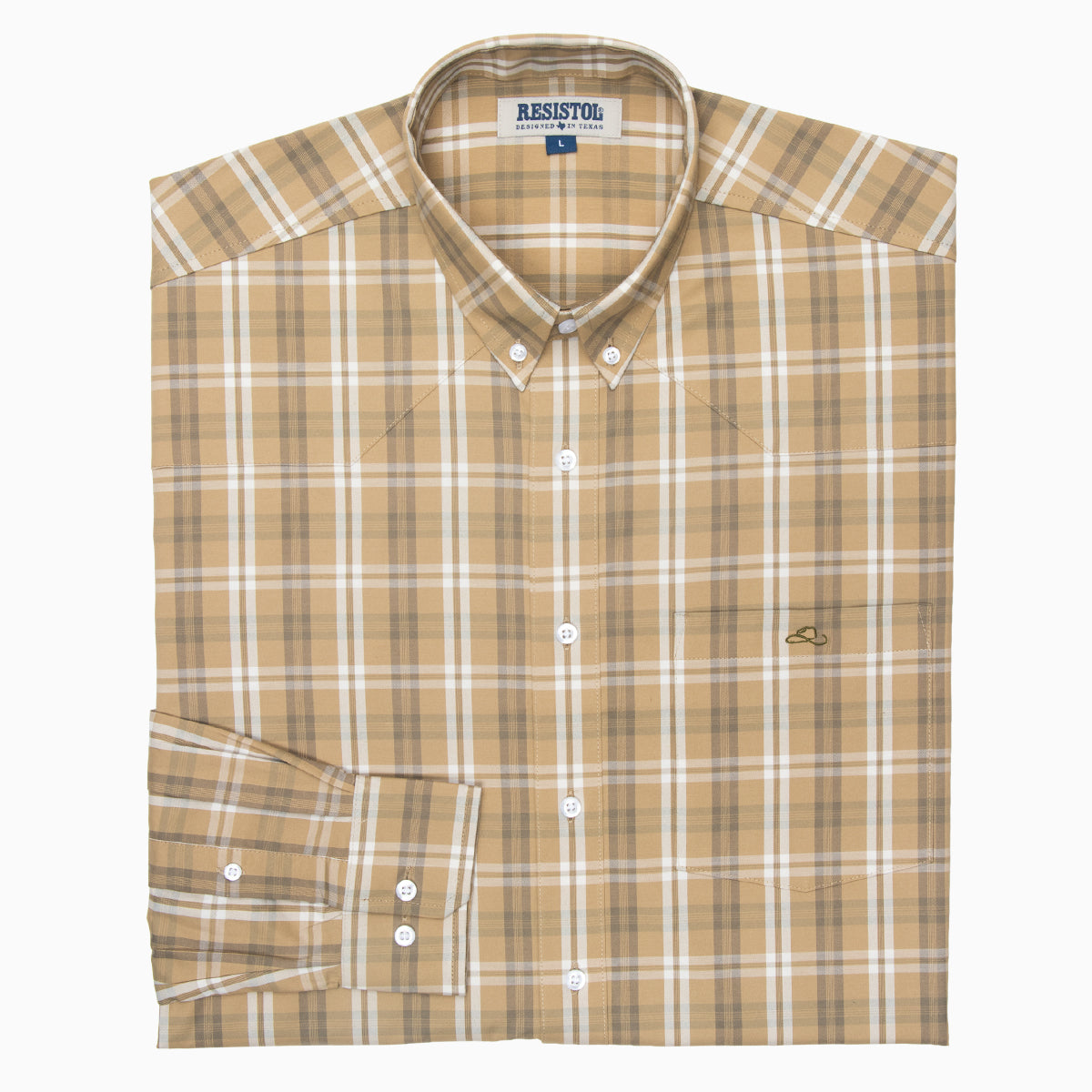 Resistol Dress Shirt - Light Brown Plaid - Resistol Recommended
