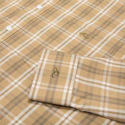 Resistol Dress Shirt - Light Brown Plaid - Resistol Recommended